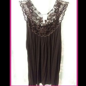 Pretty black crochet top tank
